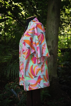 Kimono Estampado de Viscose Caju Verão