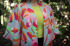 Kimono Estampado de Viscose Caju Verão
