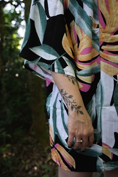 Kimono Estampado de Viscose Costela de Adão