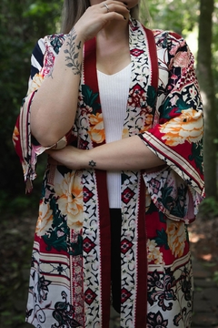 Kimono Estampado de Viscose Flores