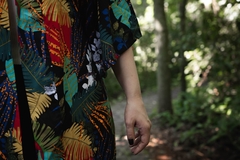 Kimono Estampado de Viscose Folhas de Palmeira - CARIOCA