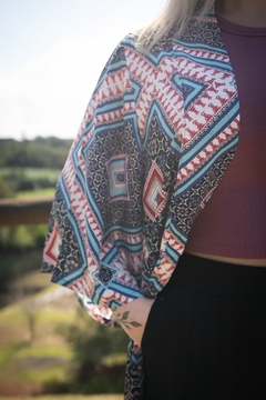 Kimono Estampado de Viscose Geométrico