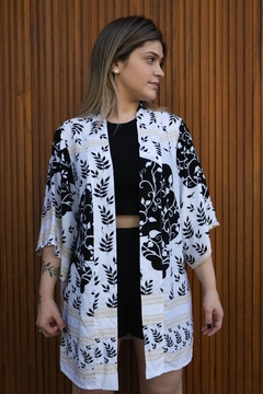 Kimono Estampado de Viscose Borboletas