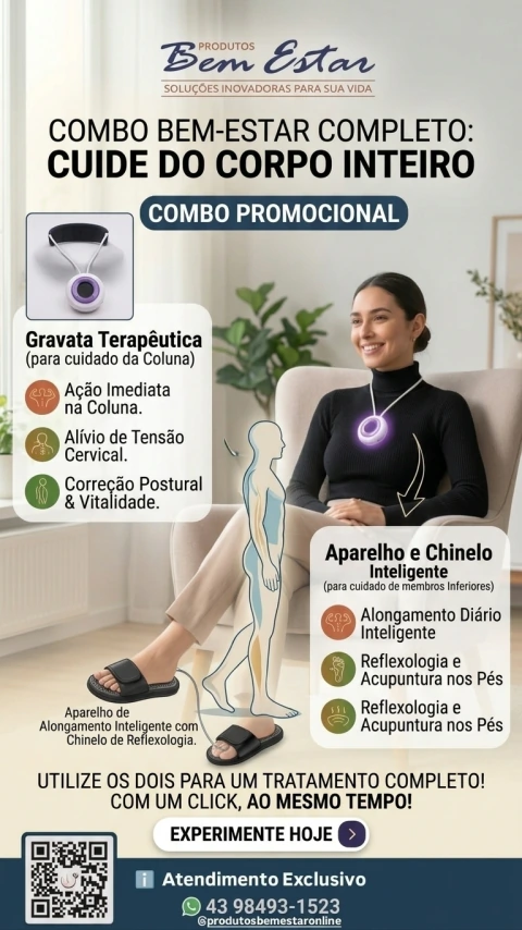 Dispositivo PRO ALÍVIO com CIRCUITO BEM ESTAR - Alongamento e RECOVERY para Pés, Pernas, Joelhos, Coxas e Quadril