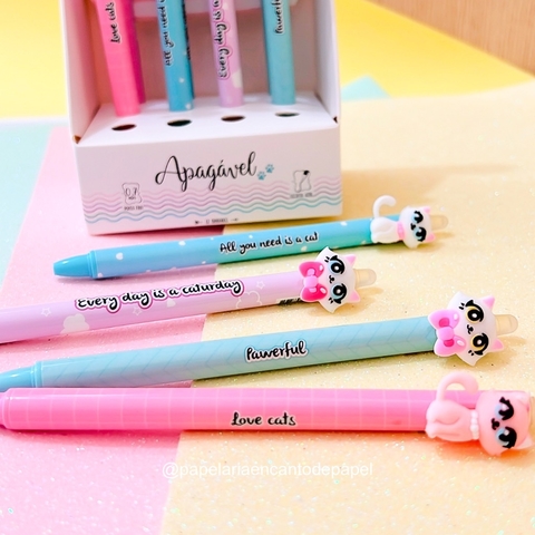 Caneta gel apagável gatinhos - BRW