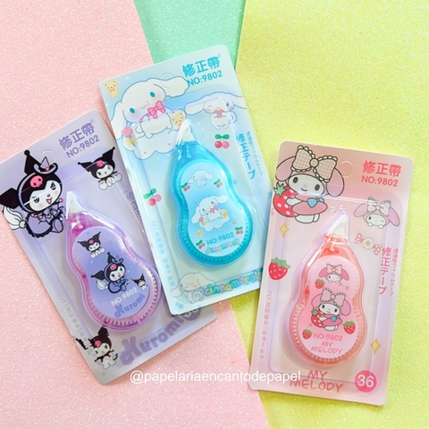 Corretivo em fita da turma da Hello Kitty