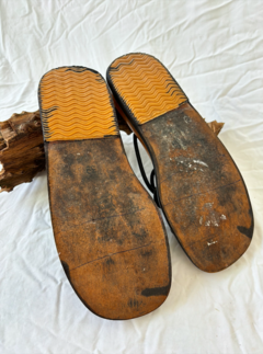 Chinelo japonês couro legítimo madeira Naoko * Nº 37/38 na internet