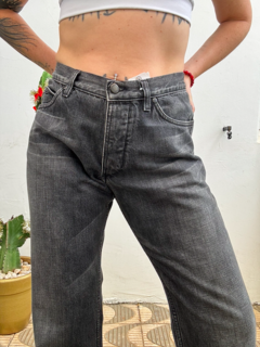 Calça jeans preta Y S L italiana reta vintage * Nº 42/44 - 100 Mofo Garimpos