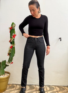 Calça jeans anos 2000 cintura alta preta feminina Zoomp * Nº 36/38 - 100 Mofo Garimpos