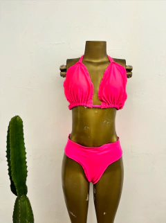 Biquíno rosa neon cortininha empina bumbum plus size * GG/G1 - 100 Mofo Garimpos