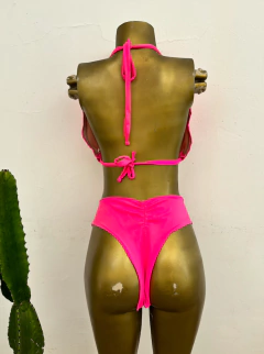 Biquíno rosa neon cortininha empina bumbum plus size * GG/G1 - loja online