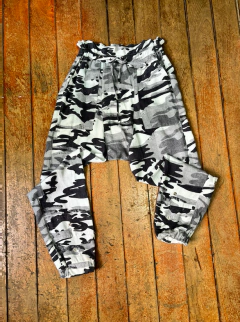 Calça saruel camuflada cinza liocel John John jogger cargo * PP/P - 100 Mofo Garimpos