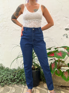 Calça jeans skinny poá cigarrete cintura alta feminina * GG - comprar online