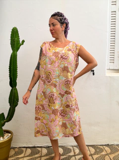 Vestido paisley candy colors francês * gg - 100 Mofo Garimpos