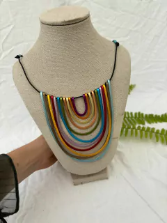 Maxi colar bio jóia Mônica Krexa arco íris *novo*