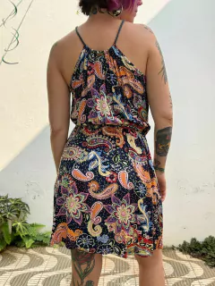 Vestido paisley viscose verão * P/M - 100 Mofo Garimpos