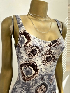 Maiô body tie dye cinza marrom CGC perfeito * M