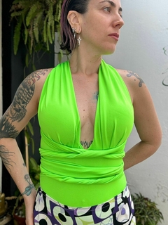 Body verde neon fluor transpassado carnaval * G