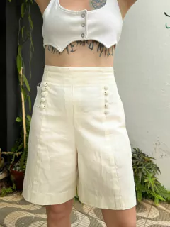 Bermuda off white cintura alta vintage reveillon * Nº 40/42