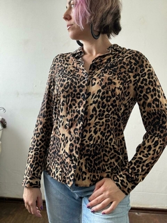 Camisa manga longa onça animal print * P/M