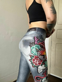 Legging cinza tattoo tradicional estampa LabellaMafia * PP/P - 100 Mofo Garimpos