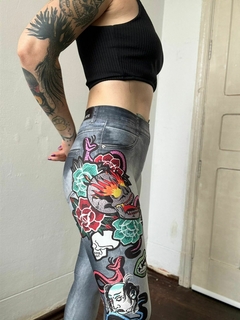 Imagem do Legging cinza tattoo tradicional estampa LabellaMafia * PP/P