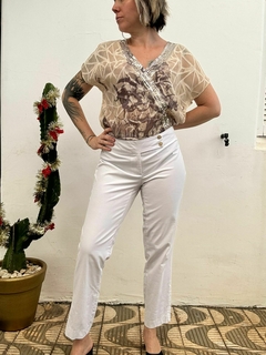 Calça branca verão ilhós dourado Amissima anos 2000 * Nº G - comprar online