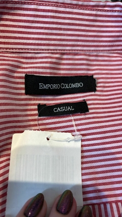 Camisa manga curta listrada vermelha * Nº M - 100 Mofo Garimpos