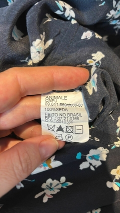 Vestido infinity 100% seda floral azul Animale romântico* P/M - loja online