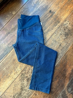 Calça jeans grávida cintura alta elástico * M/G