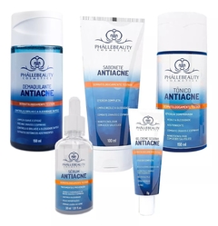 Kit Facial Tratamento Completo Antiacne - Phallebeauty 5 Un