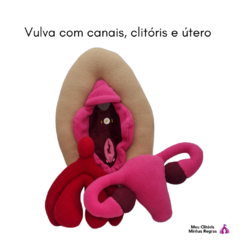 vulva de felpa con clítoris y útero extraíbles