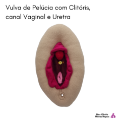 vulva de felpa con clítoris y útero extraíbles