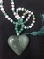 Heart Mala Coração G Quartzo Verde, contas de Jaspe Kiwi e Quartzo Verde