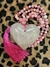 Heartmala coração G Quartzo Rosa e contas de Quartzo Rosa