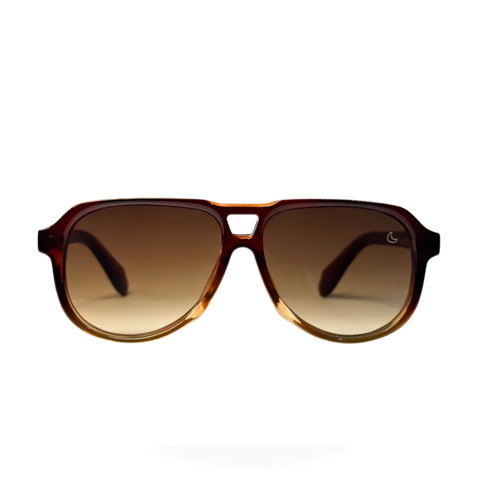 Óculos de Sol Aviador Retrô Apolo mocha mousse Degradê Unissex