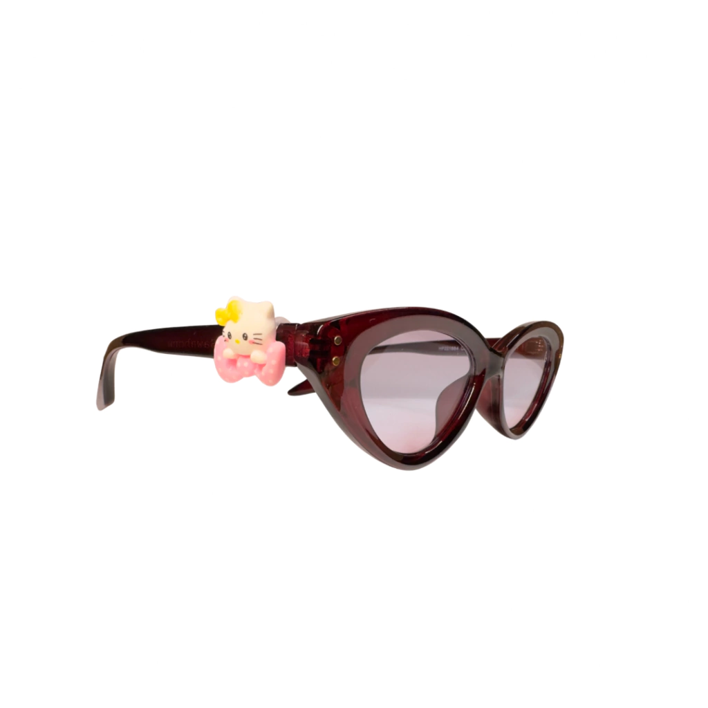 Óculos de Sol Feminino Abmy Vinho Cat Eye com Berloque Removível – Lua Glasses