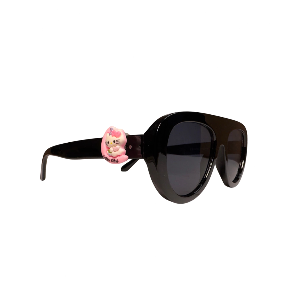 Óculos de Sol Abmy Preto Oversized com Lente Escura e Berloque Removível – Lua Glasses