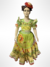 VESTIDO JUNINO VERDE COM AMARELO LONGO