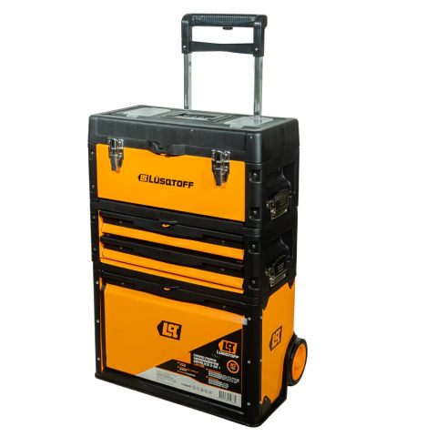 Valija Carro Porta Herramientas 3en1 Lusqtoff L8106 Metalico Naranja