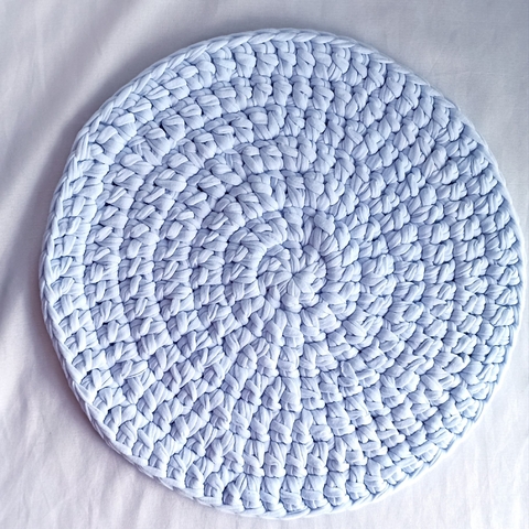 Kit Jogo Americano com 6 Unidades, Fio de Malha, Branco