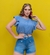 Short Jeans feminino com laycra