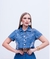 jaqueta curta Feminina jeans cropped manga curta - comprar online