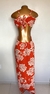 VESTIDO LONGO CASUAL ESTAMPADO COM DECOTE - comprar online