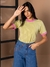 T-shirt Listrada Verde/Rosa