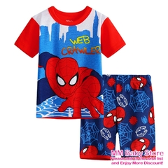 Roupas de pijama de verão para crianças manga curta macacão de desenhos anima
