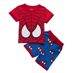Roupas de pijama de verão para crianças manga curta macacão de desenhos anima