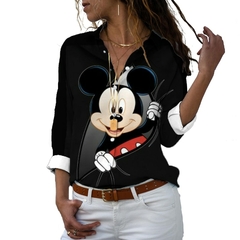 Imagem do Outono 2022 mais recente camisas casuais de botão com manga longa disney mickey