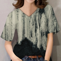 2022 Nova Camiseta Feminina de Verão com Impressão 3D, Pintura, Casual, Cor So na internet