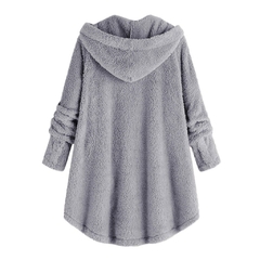 2022 inverno nova moda moletom com capuz feminino roupas femininas botão tops d - loja online
